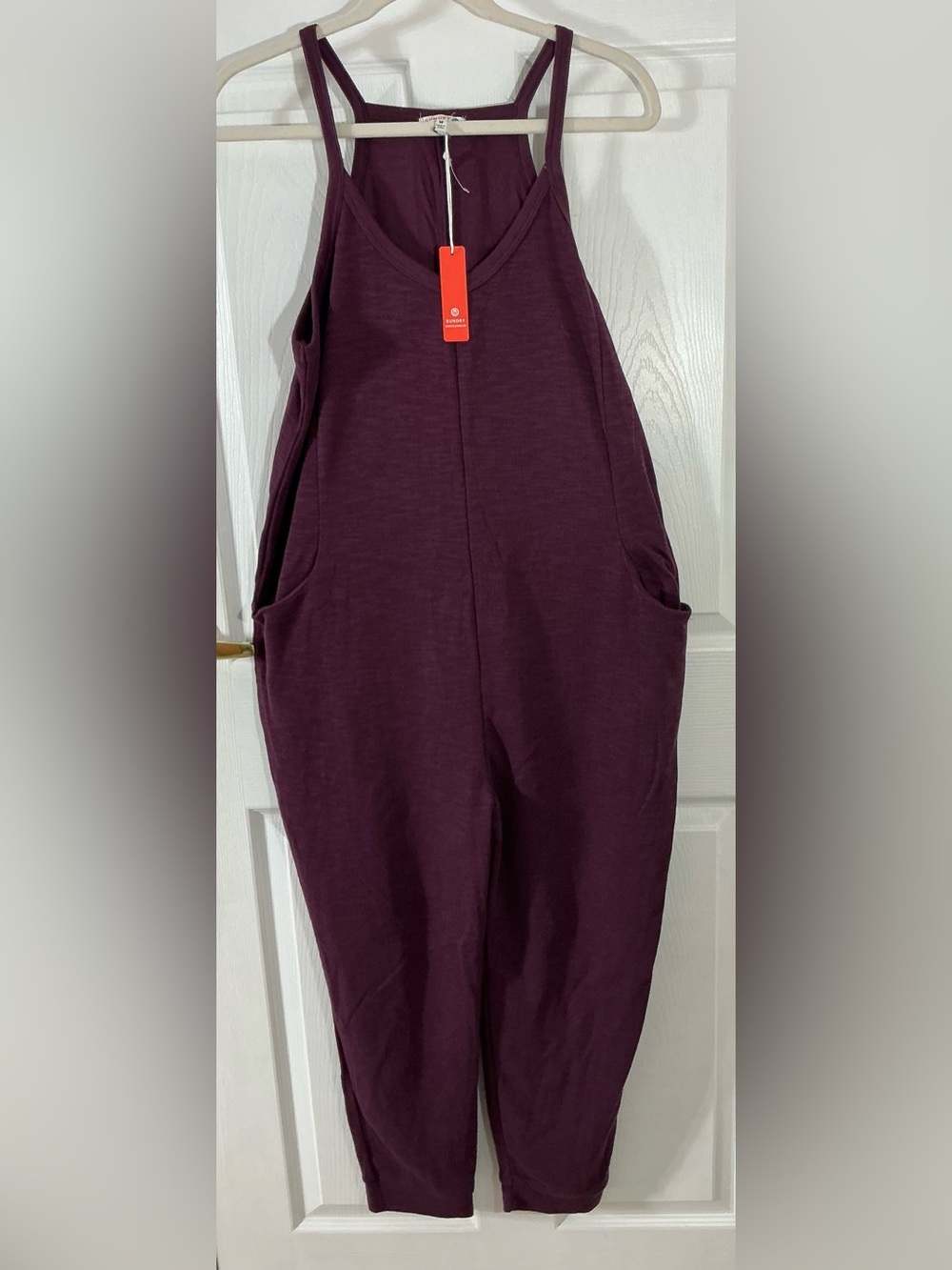 NWT SUNDRY Burgundy Slouchy Romper Jumpsuit Size M